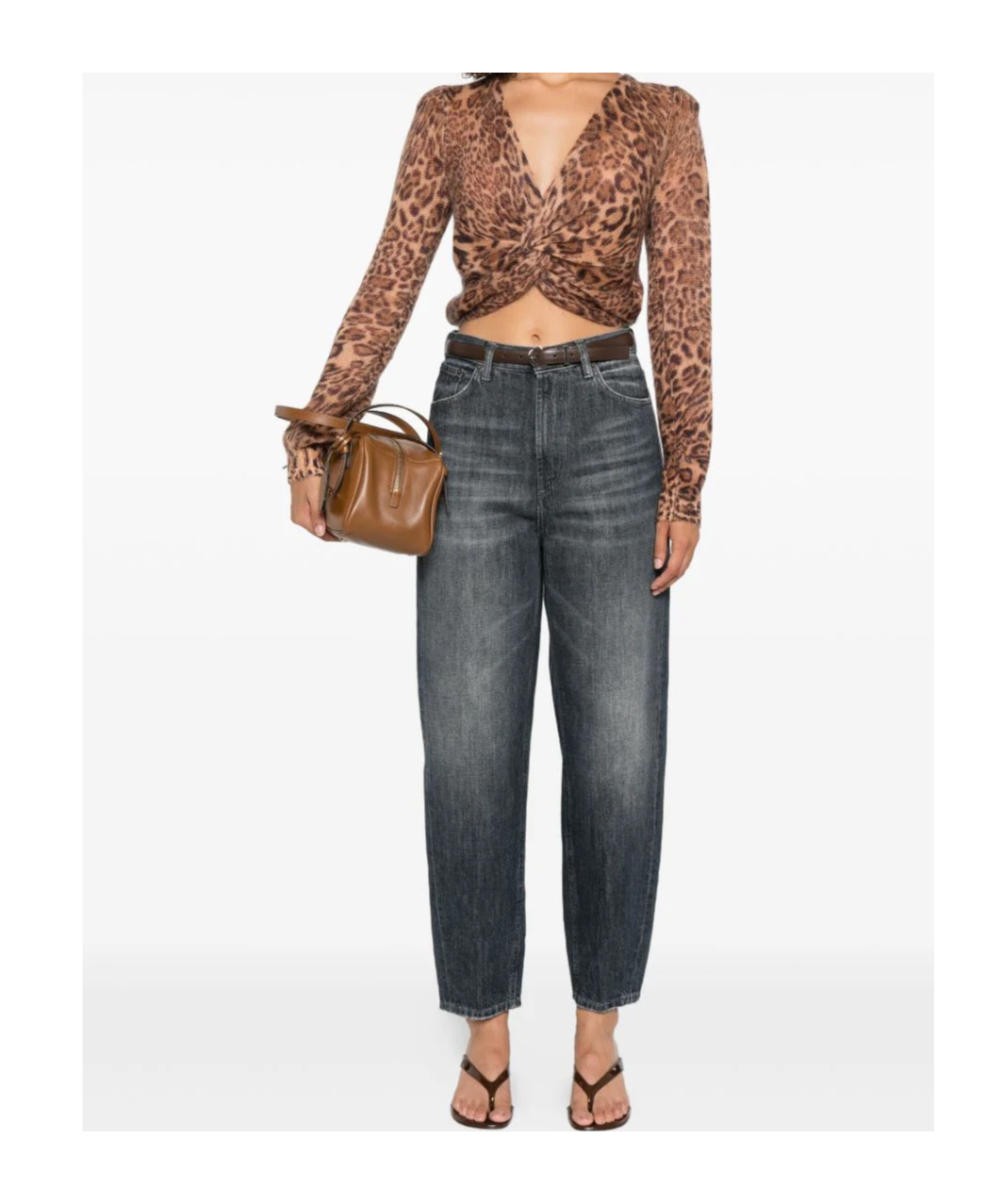 Dondup High-waisted Relaxed-fit Jeans With Vintage Wash In Black