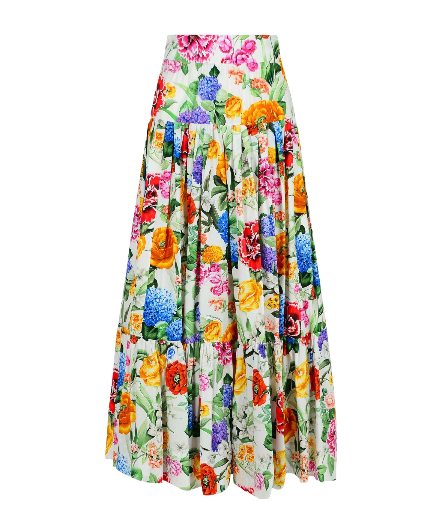 Shop Dolce & Gabbana Floral-print Maxi Skirt In Multicolor