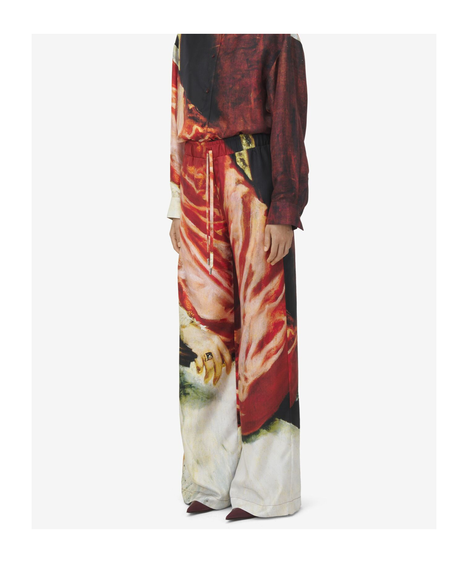 Alexander Mcqueen Twill Mulberry Silk Trousers In Multicolor