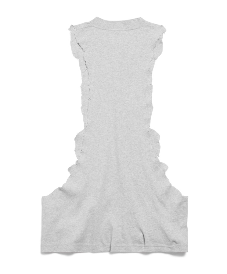 Balenciaga Men's Ripped Tank Top In Light Heather Grey In Gray