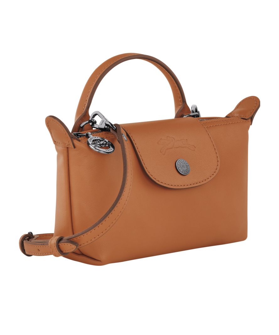 Longchamp Le Pilage Xtra Brown Medium Shoulder Strap With Removable Shoulder Strap And Embossed Lgoo On The Fr