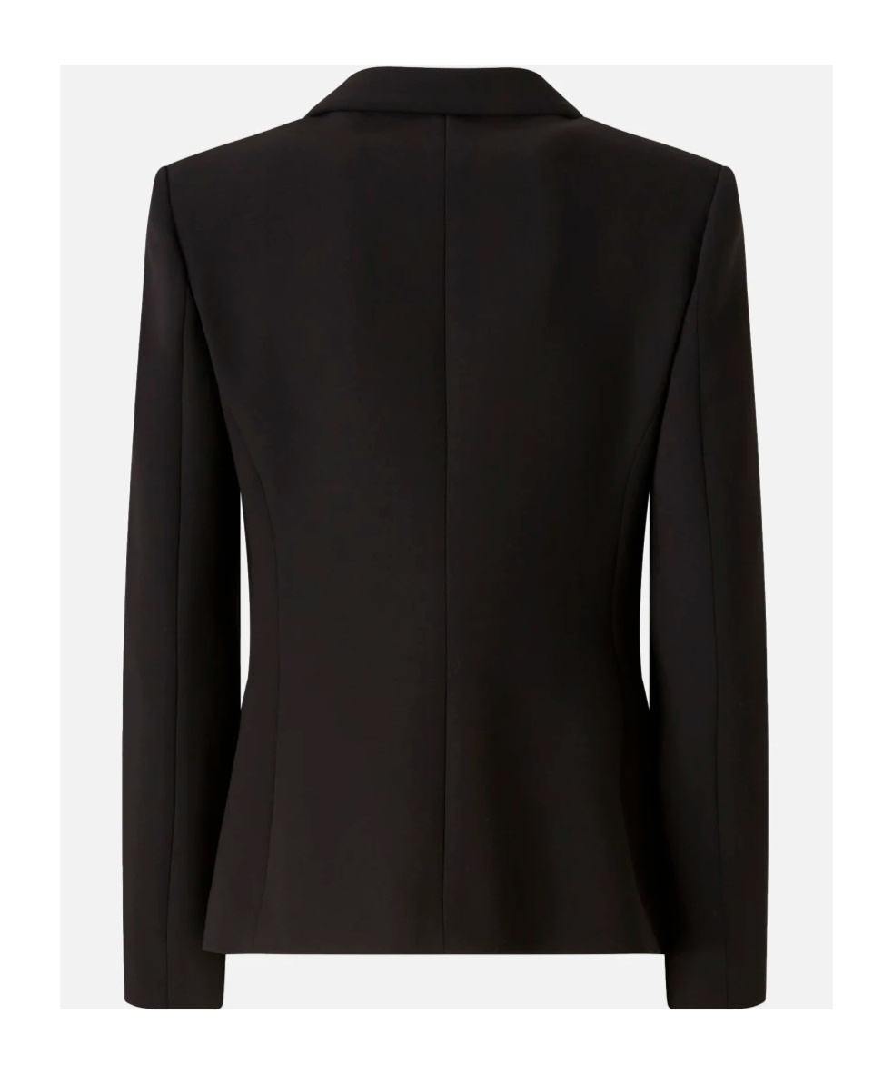 Pinko Single-breasted Blazer With Buttoned Sleeves In Black