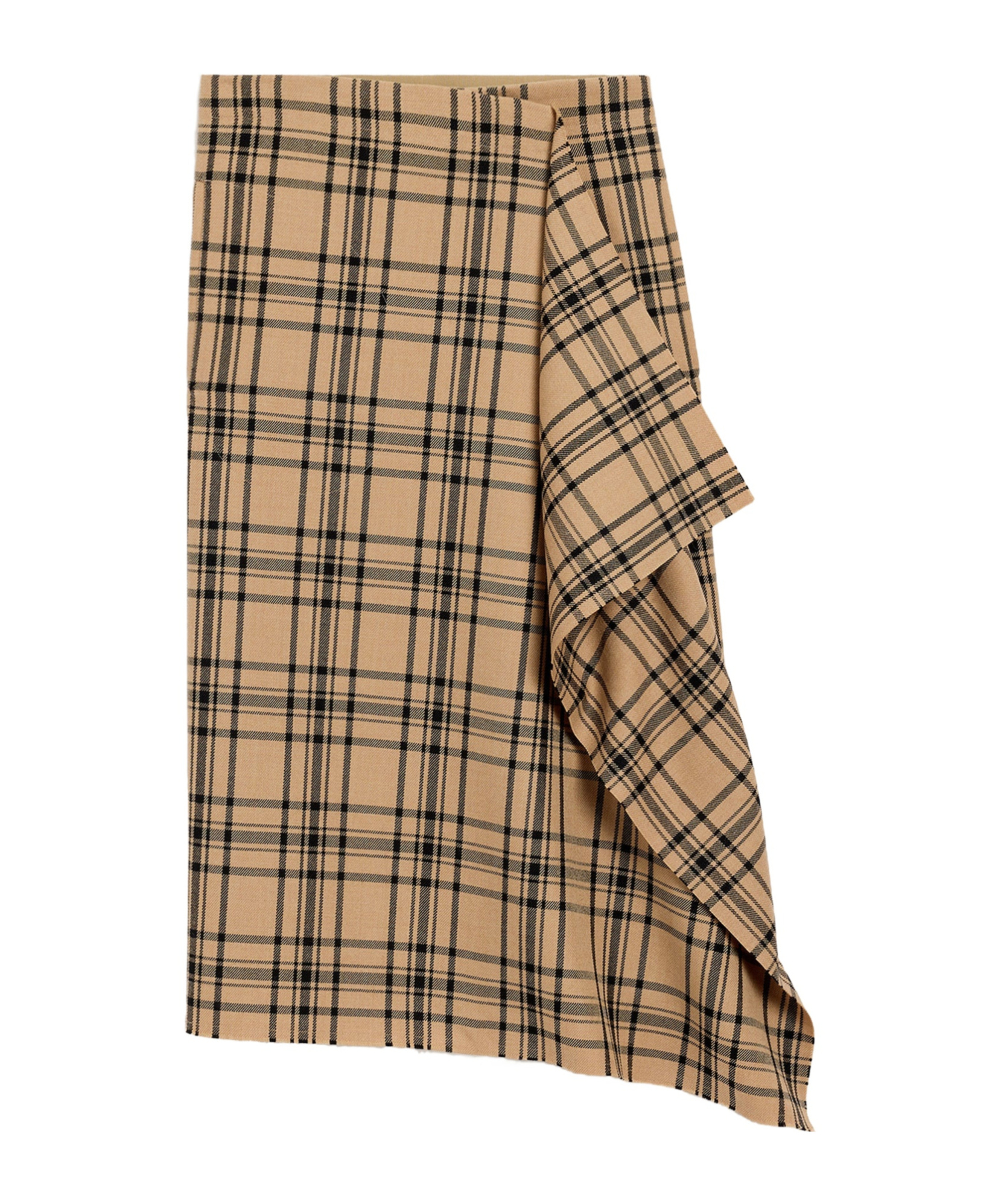 Ami Alexandre Mattiussi Checked Wrap Midi Skirt In Brown
