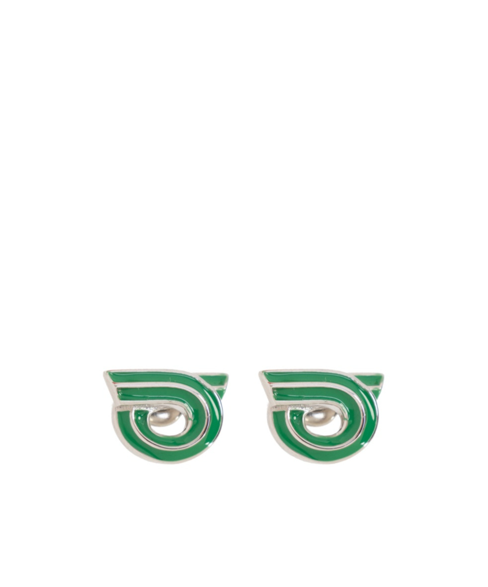 Ferragamo Logo Pattern Earrings In Green