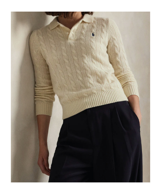 Polo Ralph Lauren Long-sleeved Polo Neck Sweater In White