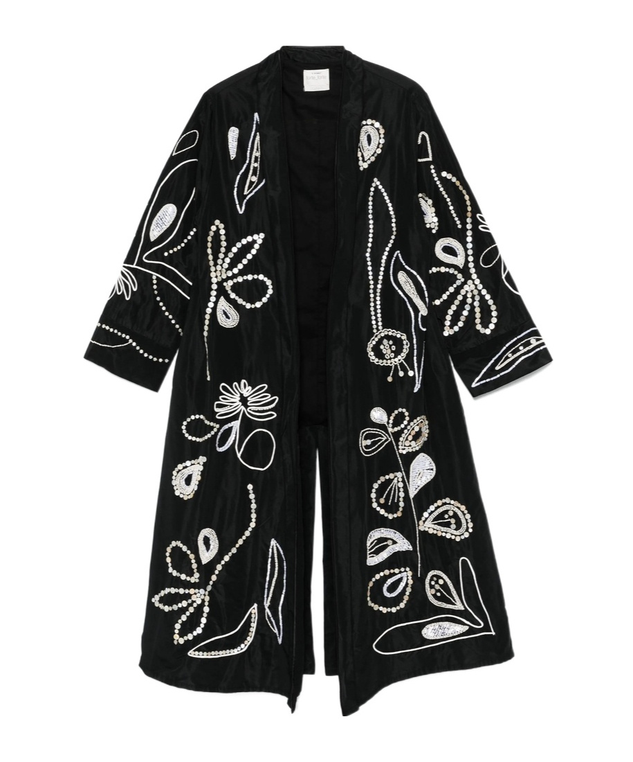 Forte Forte Embroidered Coat In Black