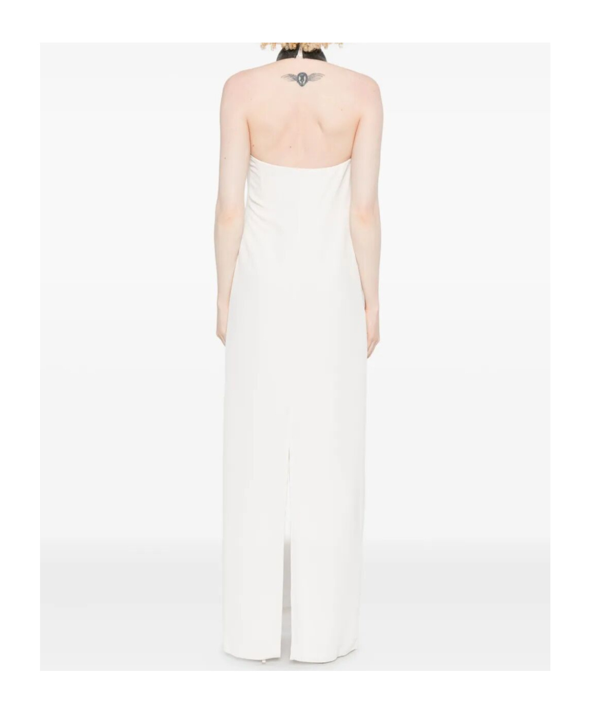 Brunello Cucinelli Halterneck Embellished Dress In White