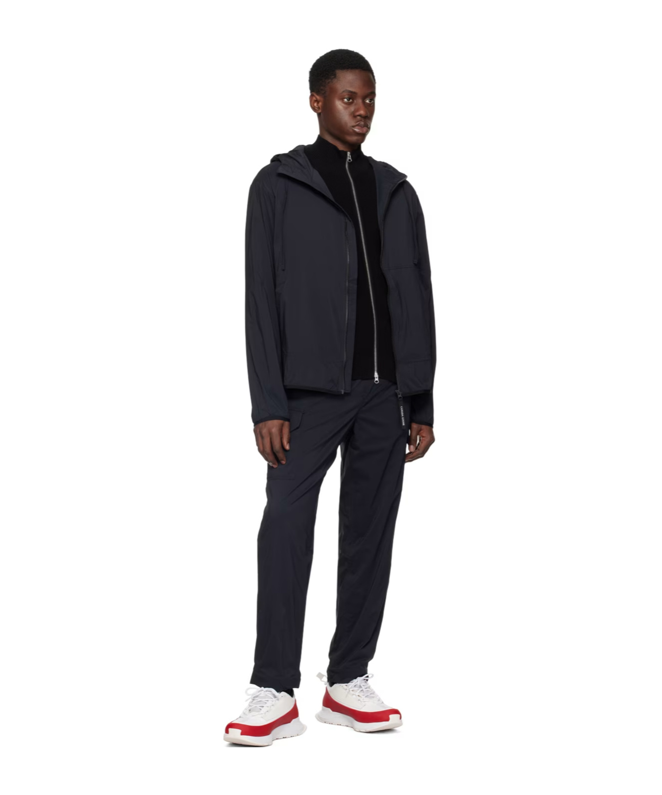 Shop Canada Goose Hooded Long-sleeved Casual Jacket In Black
