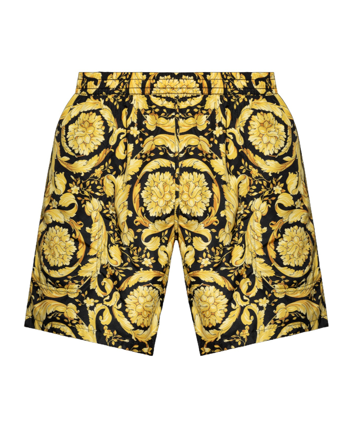 Versace Barocco-print Silk Boxers In Multicolor