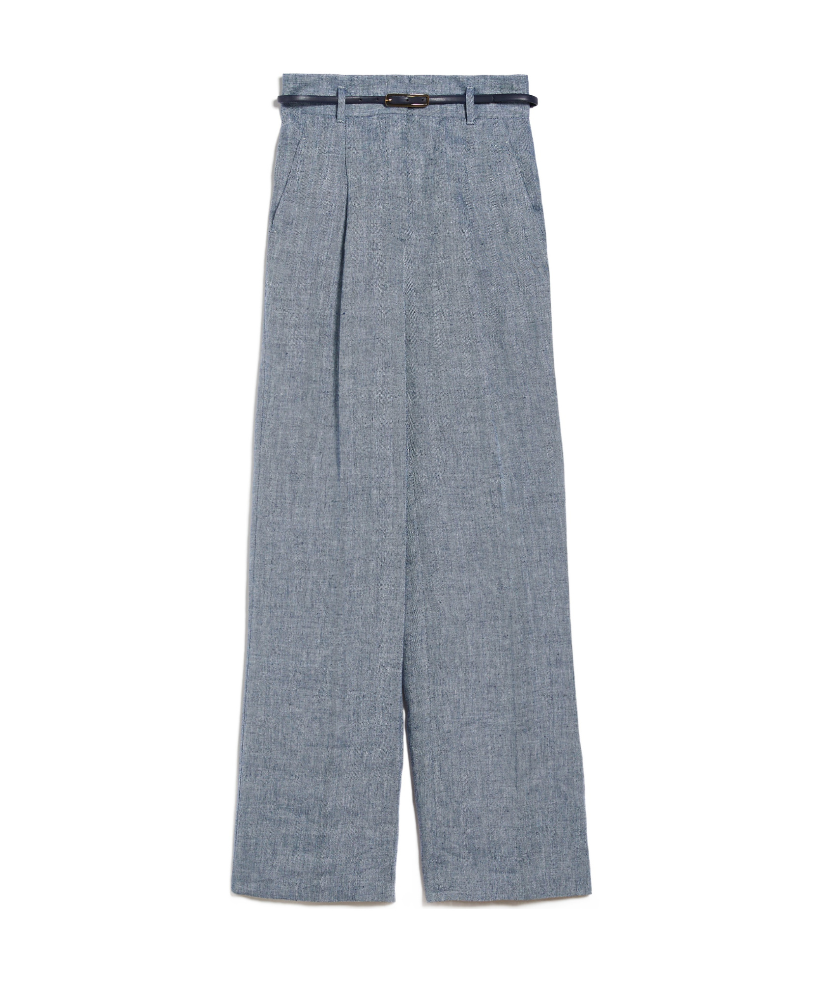 Max Mara Herringbone High-waist Casual Pants In Gray