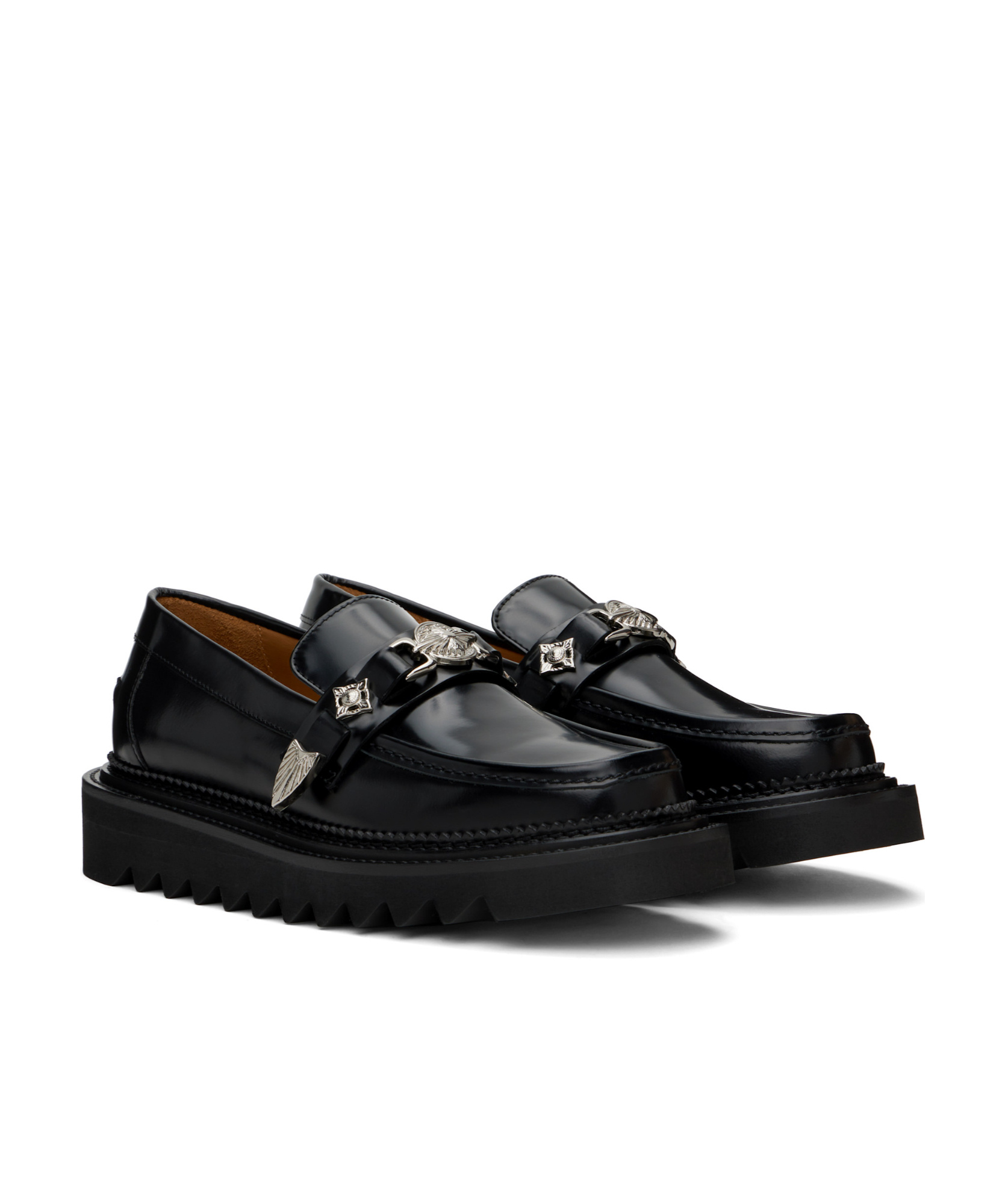 Toga Virilis Chunky Leather Loafers In Black