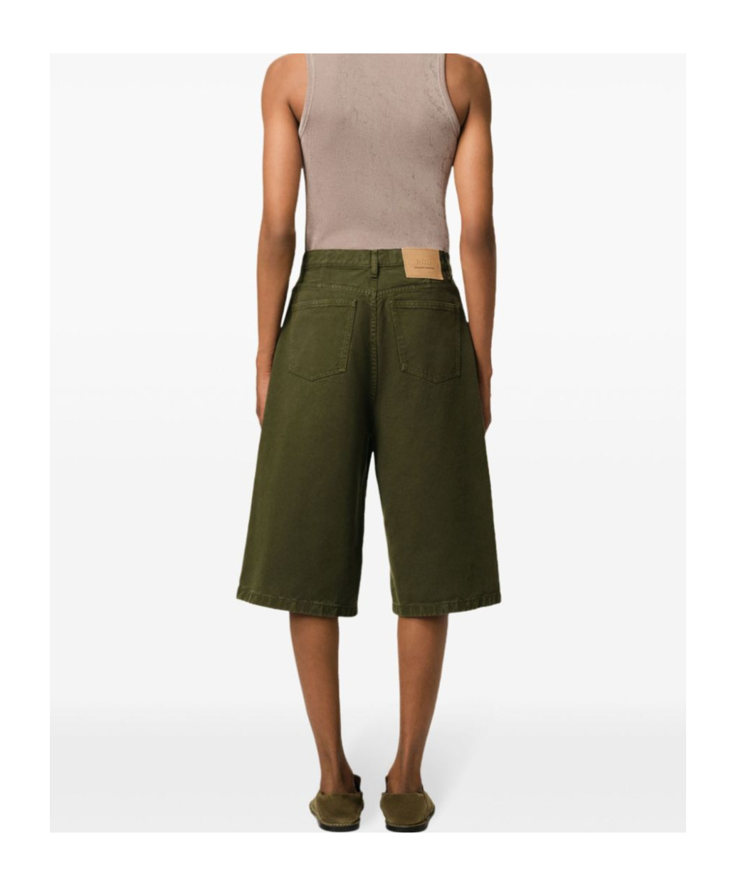 Shop Ami Alexandre Mattiussi Ami Paris Wide Fit Bermuda Shorts In Green