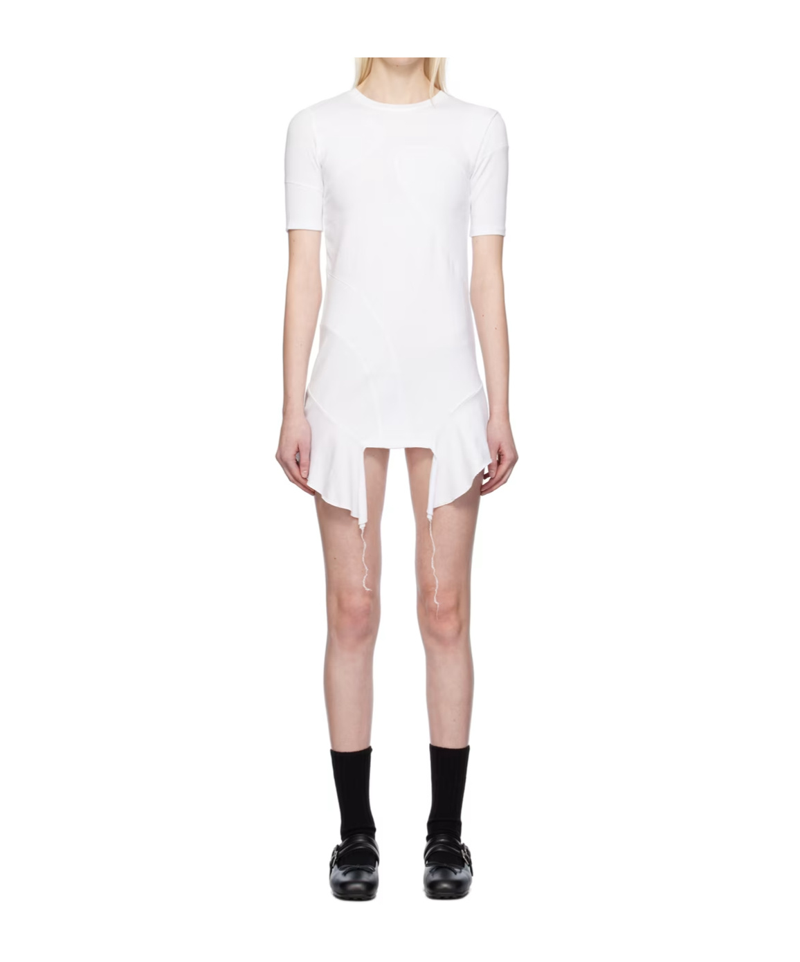 Open Yy Paneled Mini Dress In White