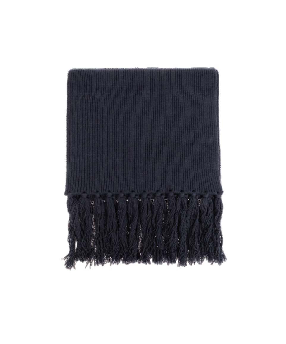 Officine Generale Fringed Wool Scarf In Black