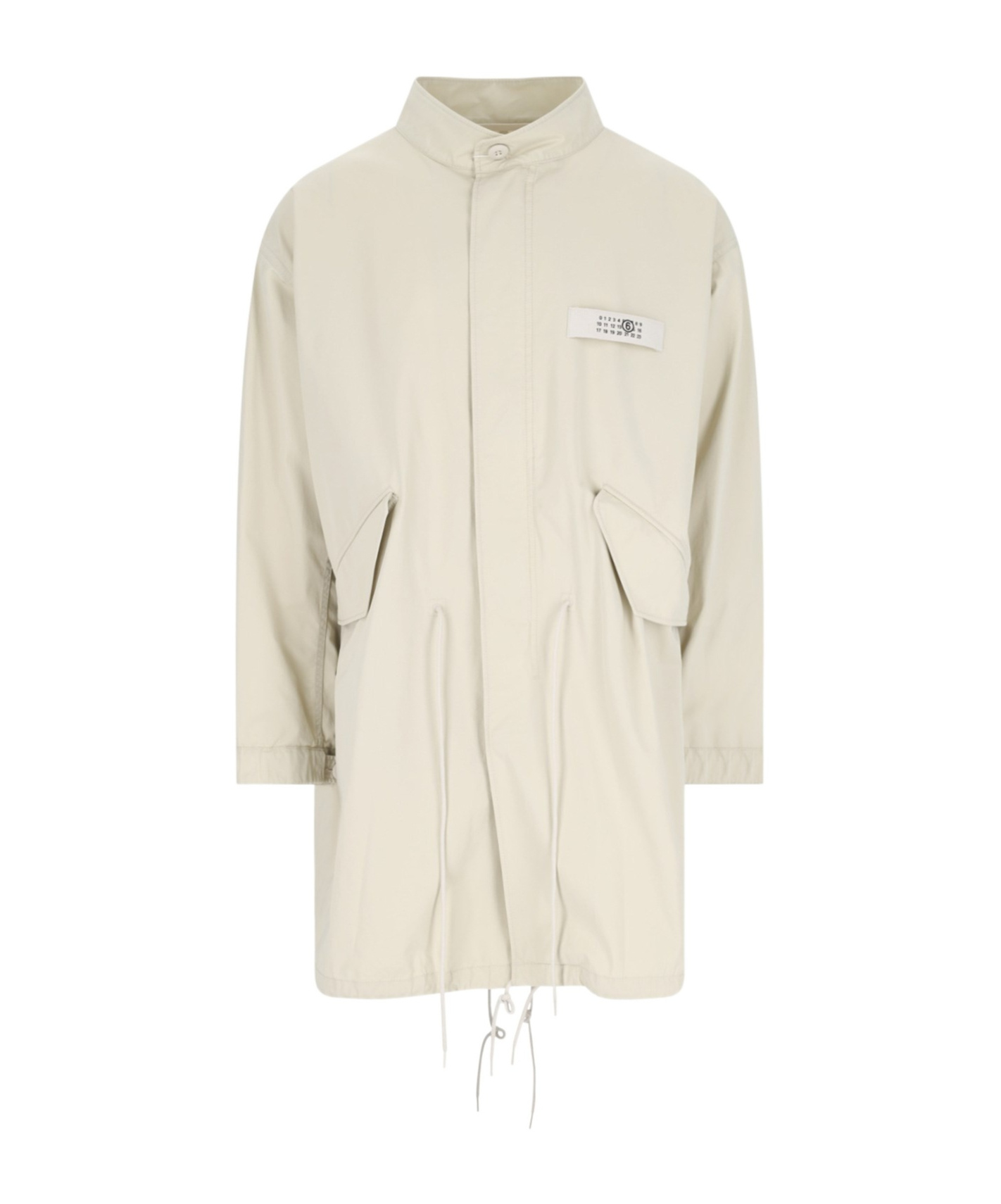 Mm6 Maison Margiela Logo Patch Drawstring Waist Coat In White