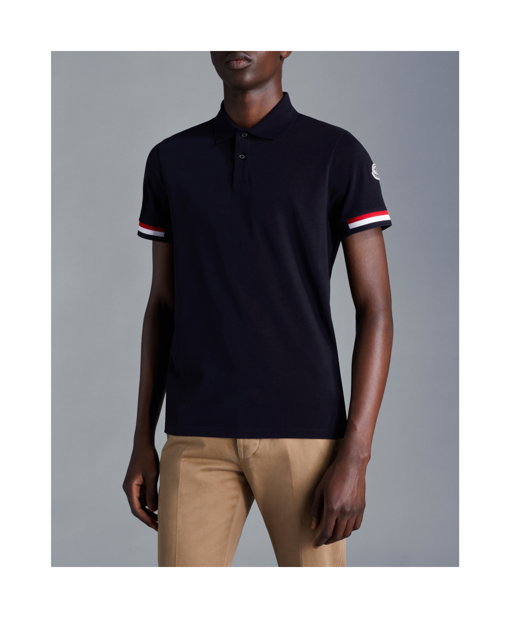 Moncler Logo Polo Shirt In Black