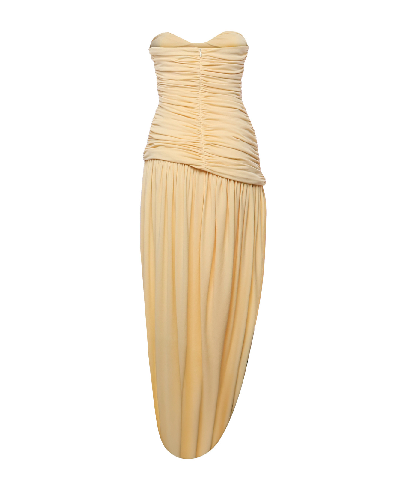 Magda Butrym Long Draped Crepe Jersey Dress In Neutral