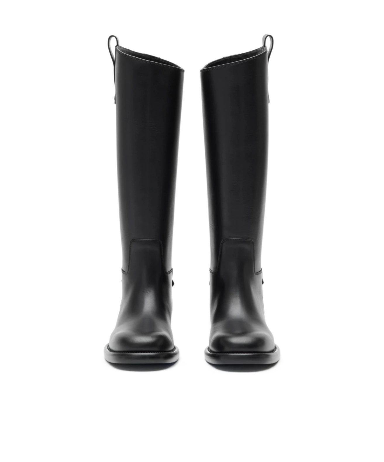 Burberry Cavalier Calf-leather Knee-high Boots In Black