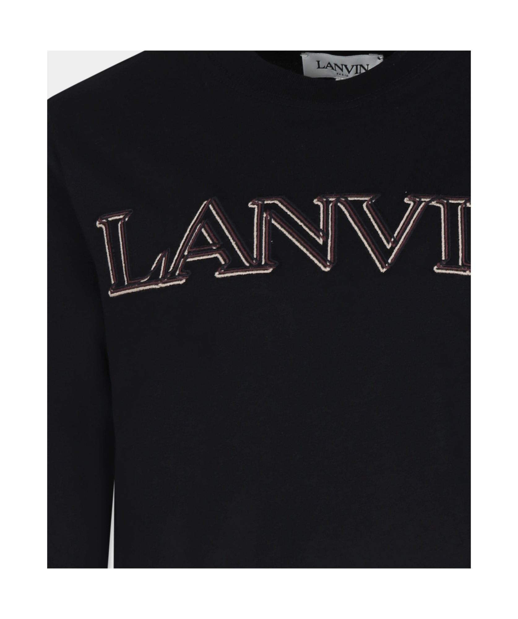 Shop Lanvin Petite Long-sleeved Pullover T-shirt In Black