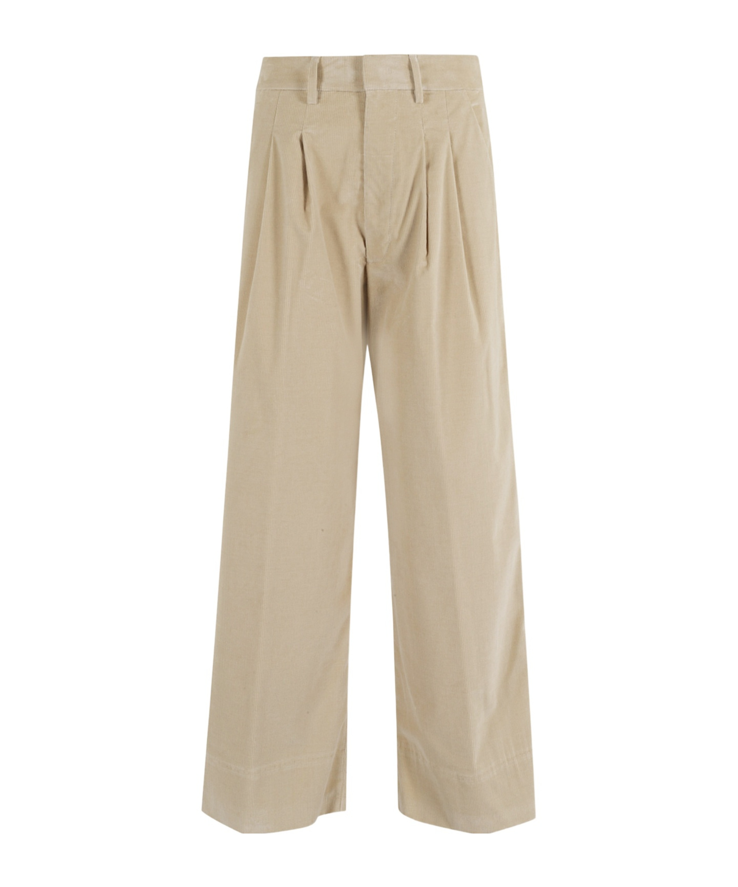 Dondup Beige Wide-leg Chino Pants With Low-rise Waist In Neutral