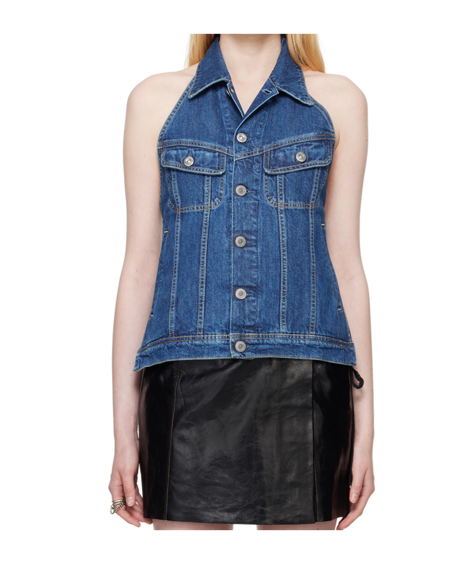 Our Legacy Open-back Denim Vest In Blue