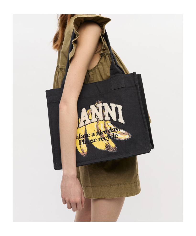 Ganni Banana Print Large Tote Bag