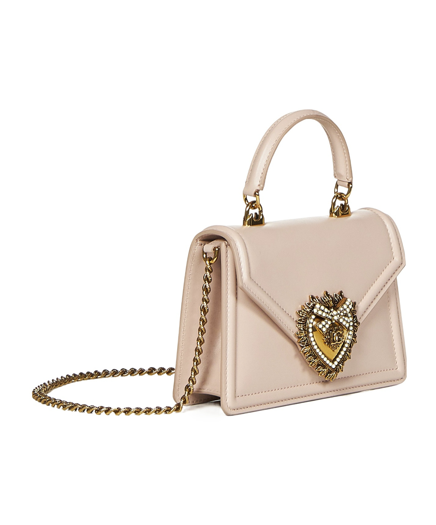 Shop Dolce & Gabbana Flip Shoulder Bag In Nude