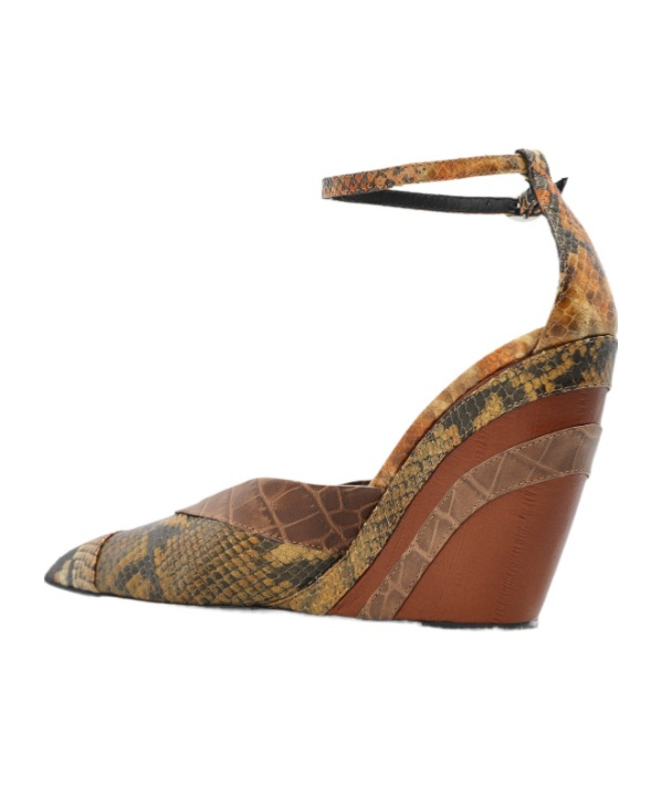Marni Pointed Wedge High Heels In Brown