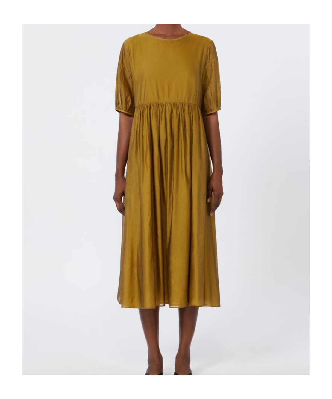 Max Mara Silk-blend Organza Dress In Green