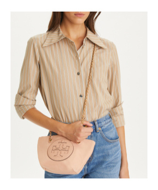 Tory Burch Small Ella Chain Convertible Crossbody Bag In Nude