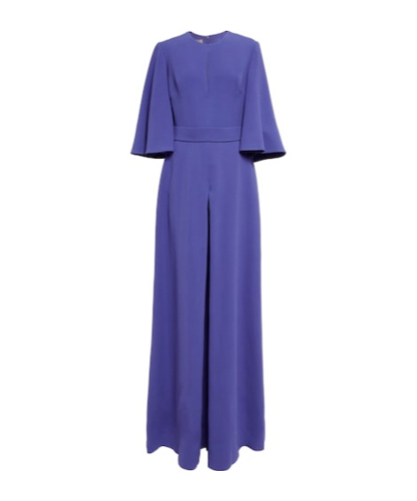 Elie Saab Crepe Jumpsuit In Blue