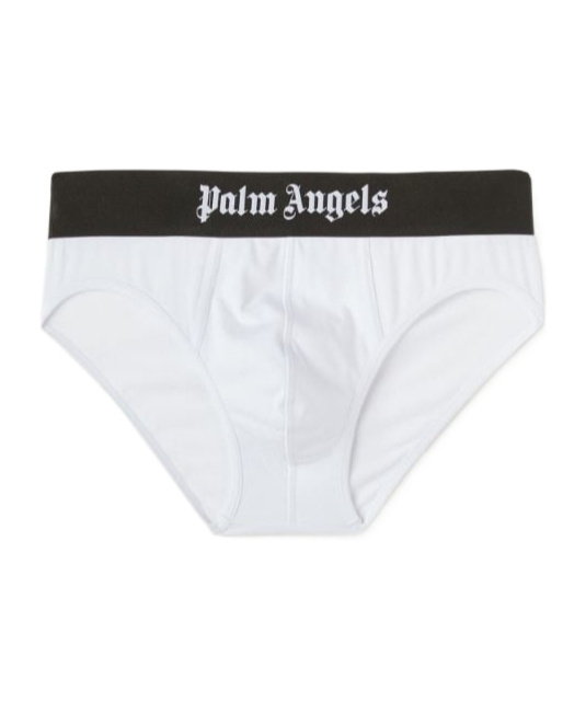 Palm Angels Logo Waistband Briefs In White