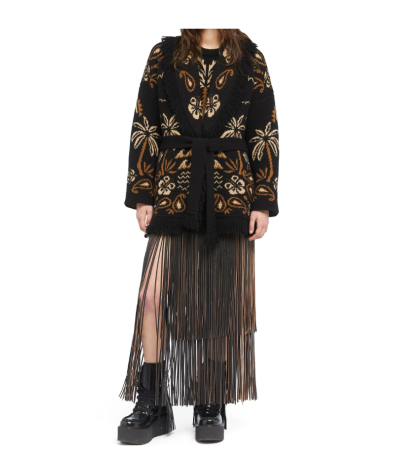 Alanui Glimpse Of Eden Wool And Cashmere Cardigan In Multi