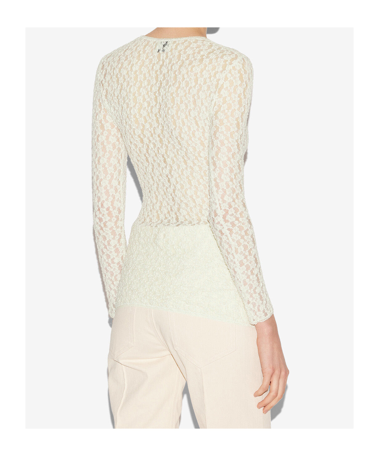 Isabel Marant Gaelle Long-sleeve Lace Top In White