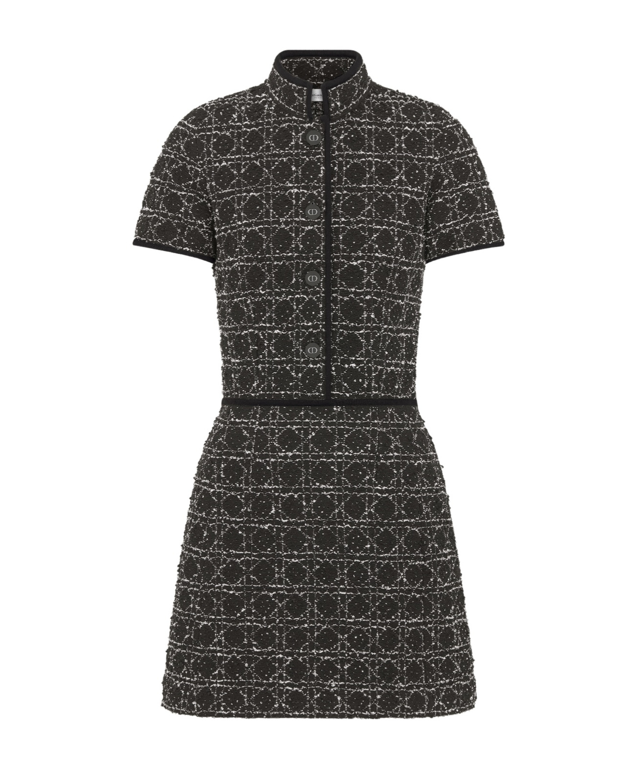Dior Short Macrocannage Flared Dress In Black