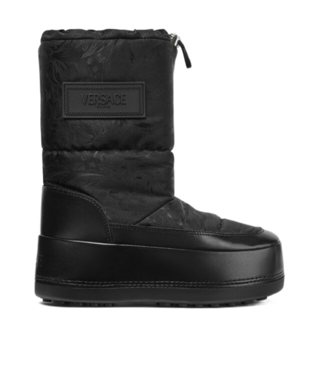 Versace Barocco-pattern Boots In Black