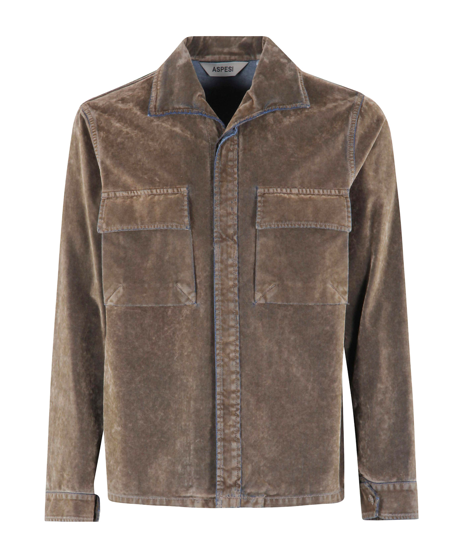 Aspesi Shirt With Front Flap Pockets In Brown