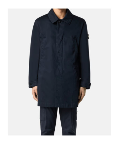 Stone Island Long-sleeved Windbreaker In Blue