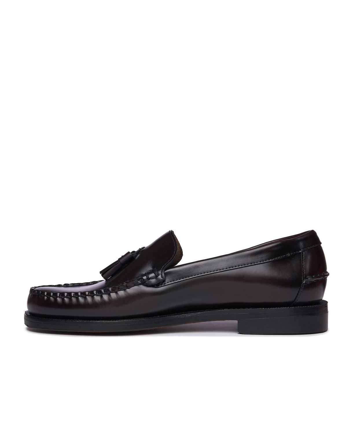 Sebago Burgundy Brown Men's Business Moccasin Loafers With Leather Sole In Brown Burgundy