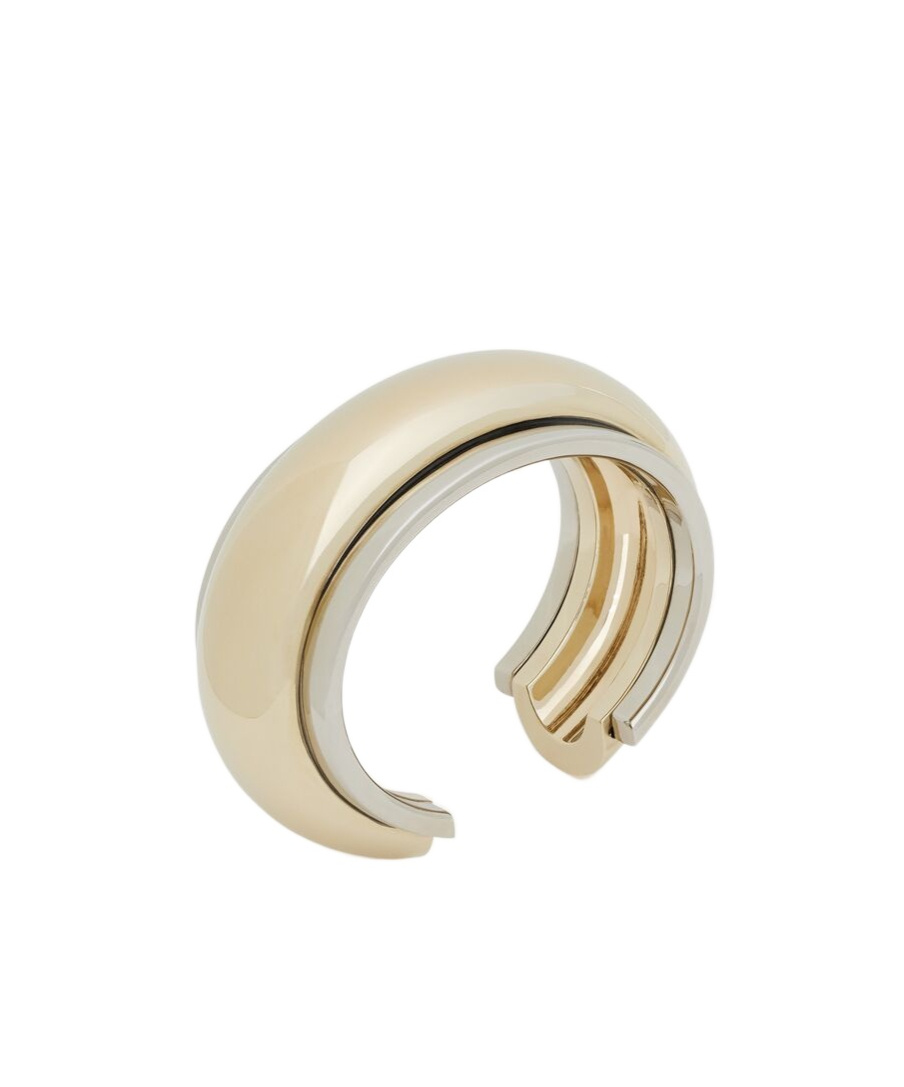 Saint Laurent Metal Embossed Bracelet In Yellow