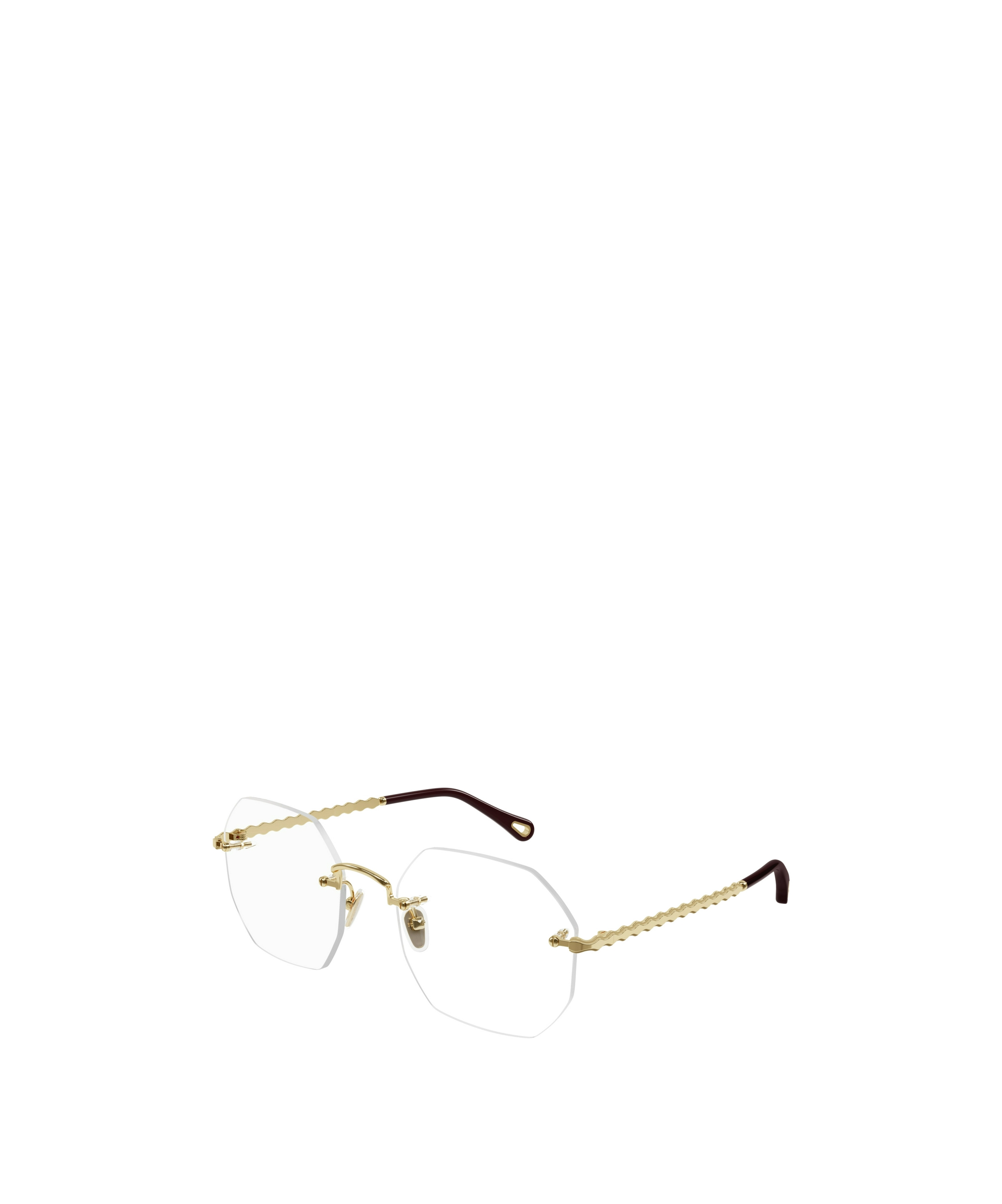 Chloé Geometric-lens Glasses In Nude
