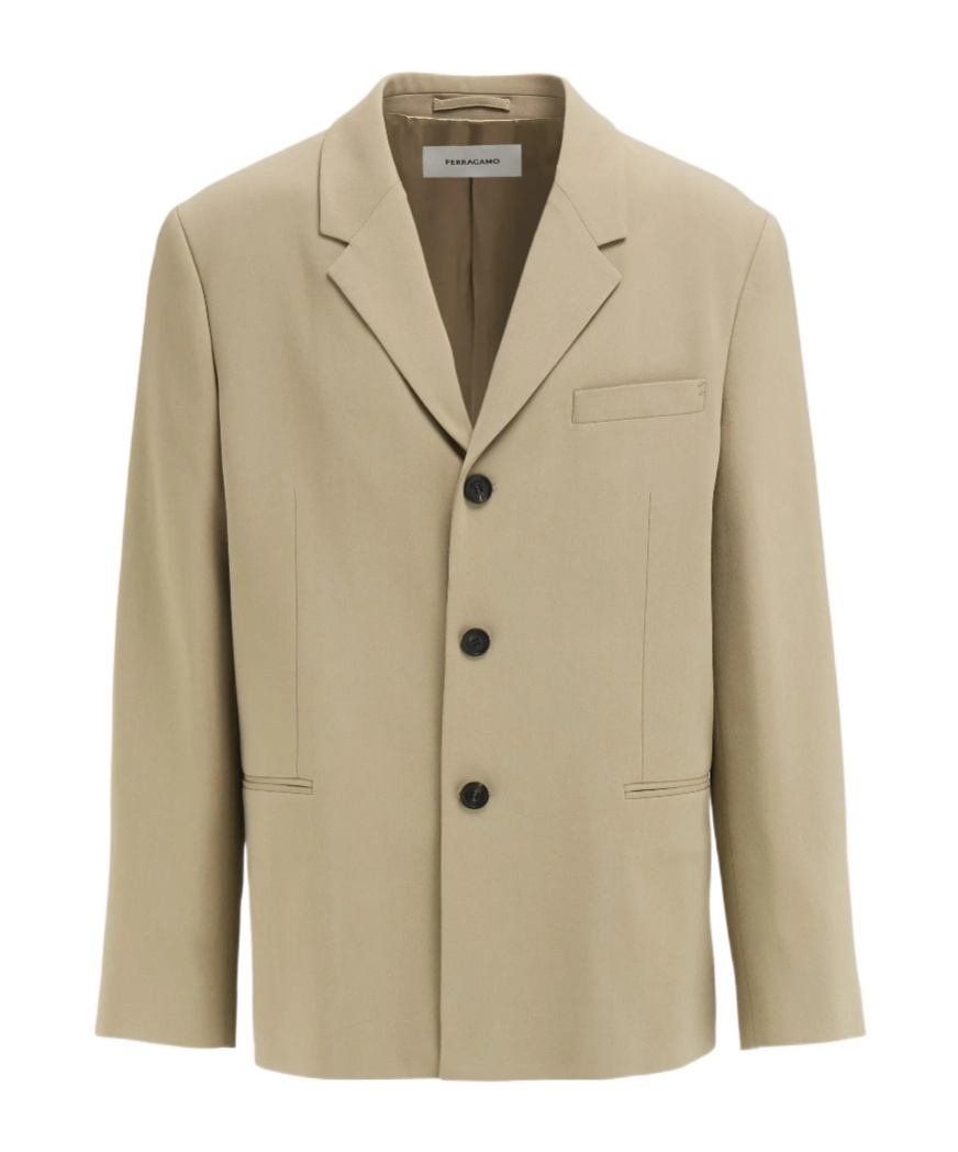 Ferragamo Four-button Single-breasted Blazer In Neutral