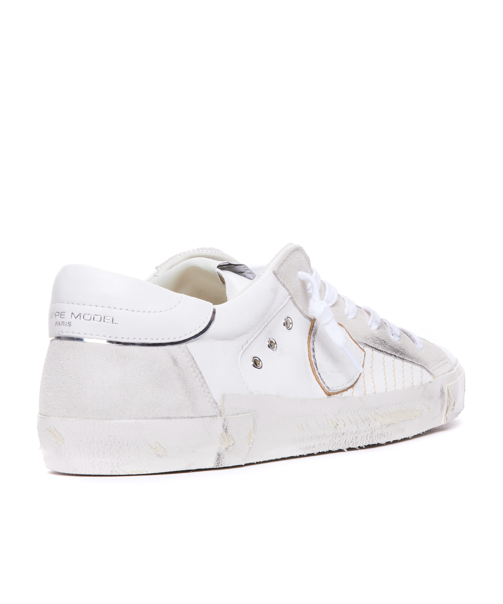 Philippe Model Paris Logo Patch Low-top Sneakers In White