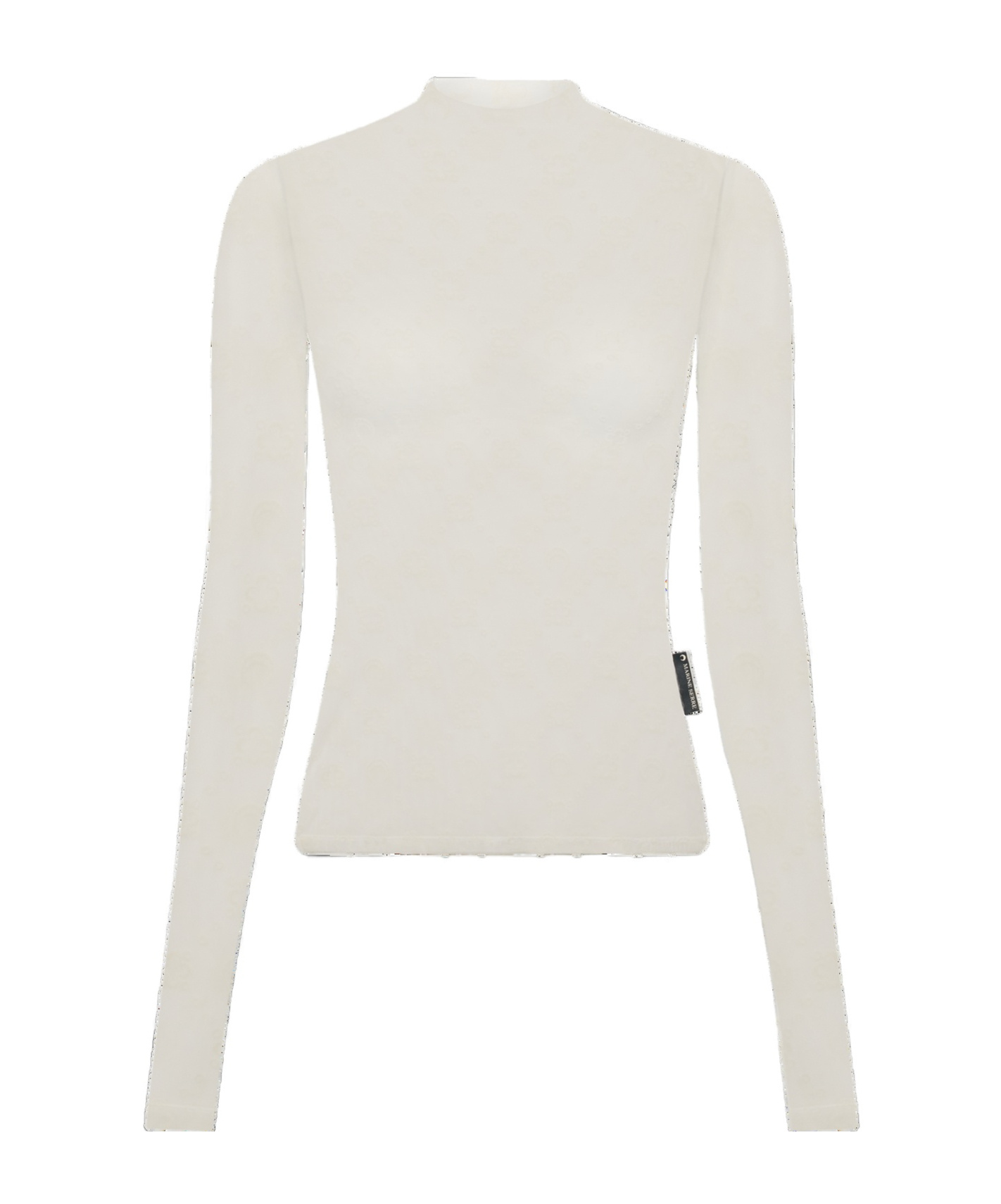 Marine Serre Recycled Mesh Flock Second Skin Highneck Top In White
