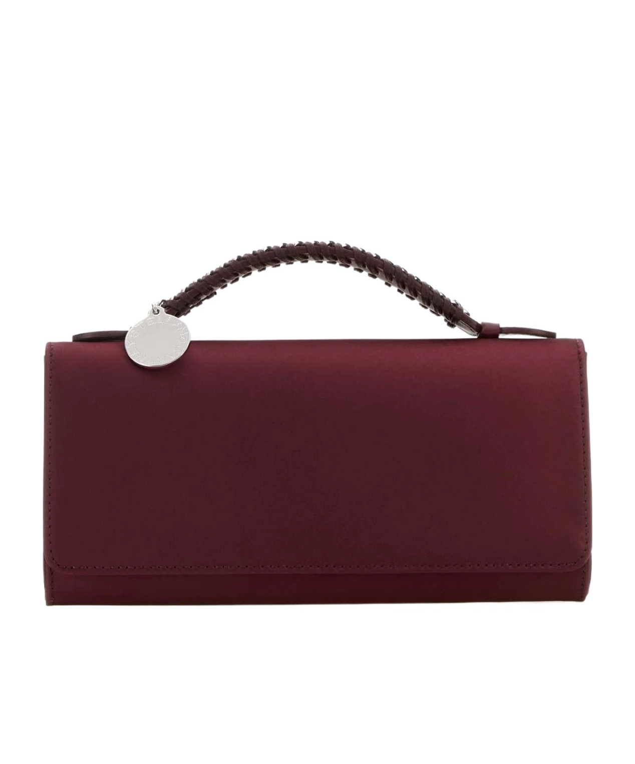 Stella Mccartney Burgundy Satin Falabella Handbag In Red