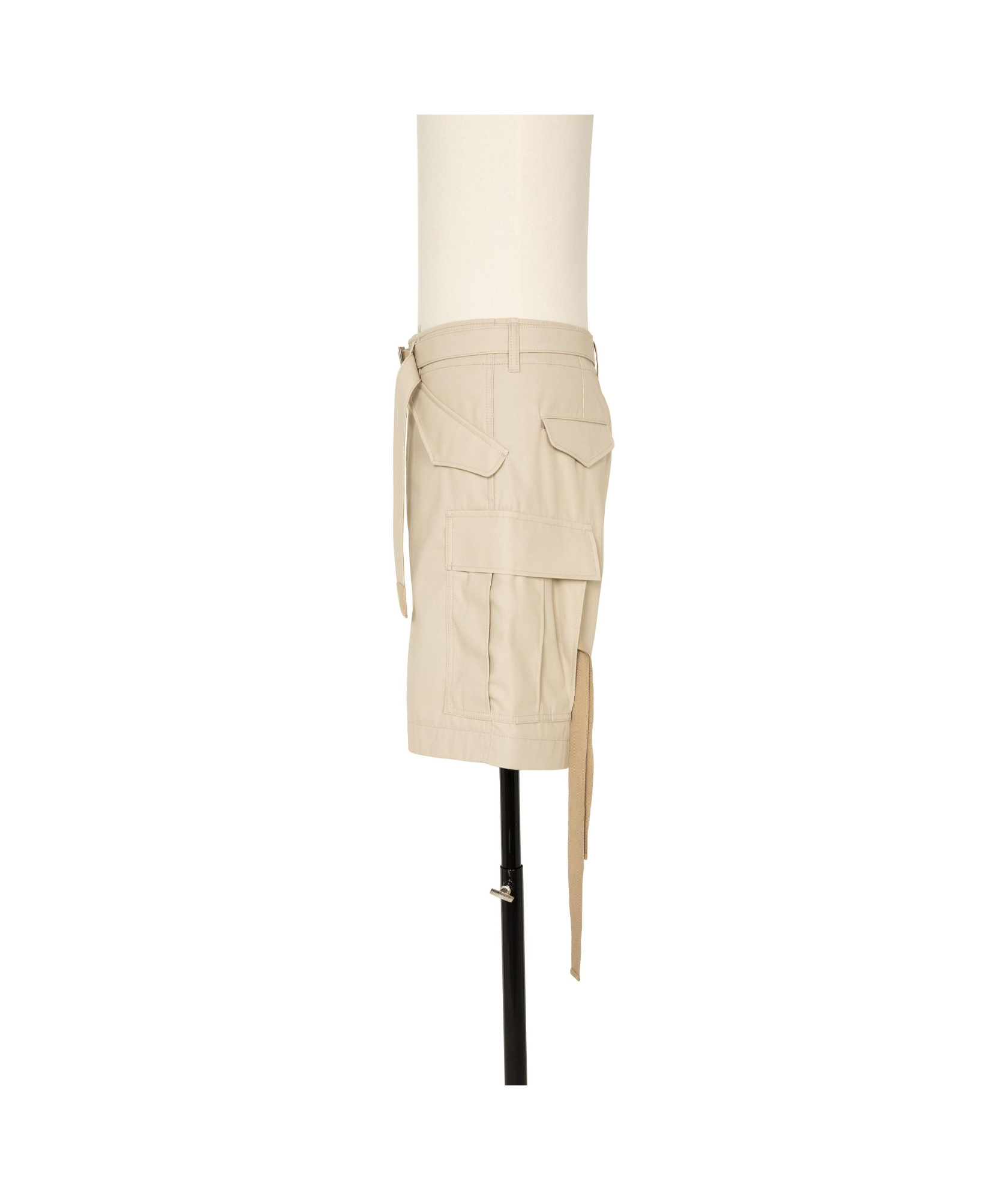 Sacai Cotton Twill Bermuda Shorts In Nude