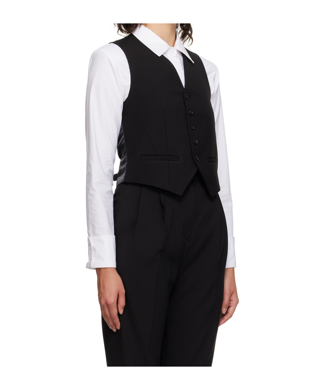THE FRANKIE SHOP GELSO SINGLE-BREASTED WOOL WAISTCOAT