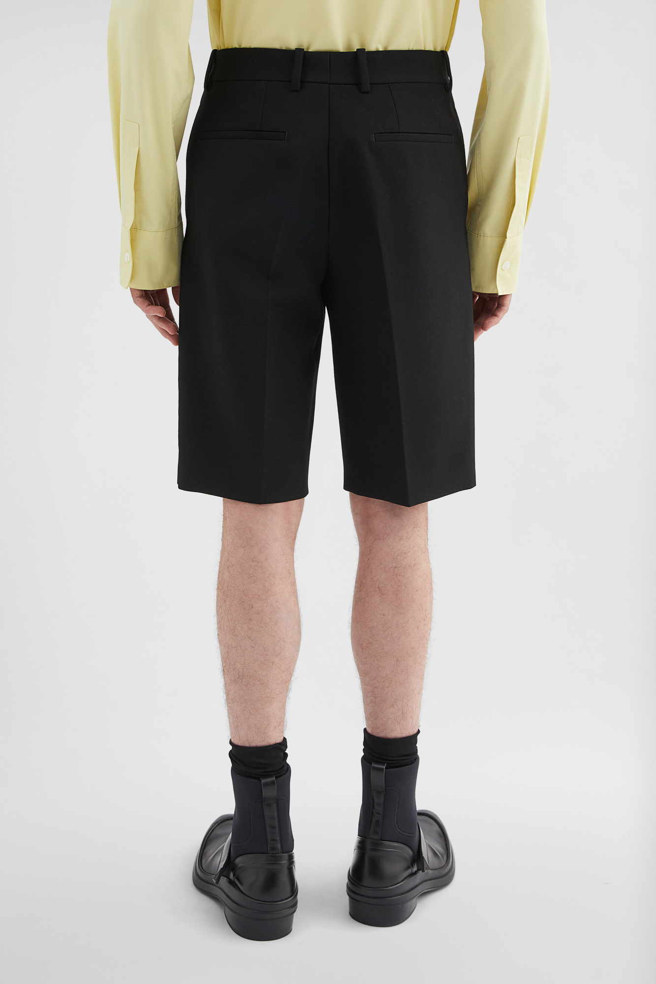 Jil Sander Straight-leg Textured Wool Shorts In Black