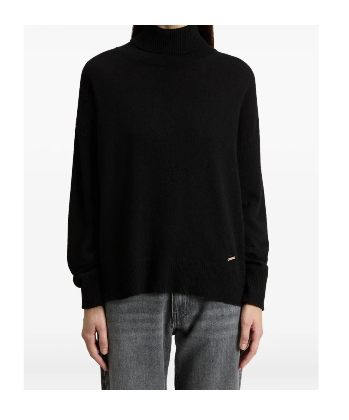 Woolrich Viscose And Silk Turtleneck Sweater In Black