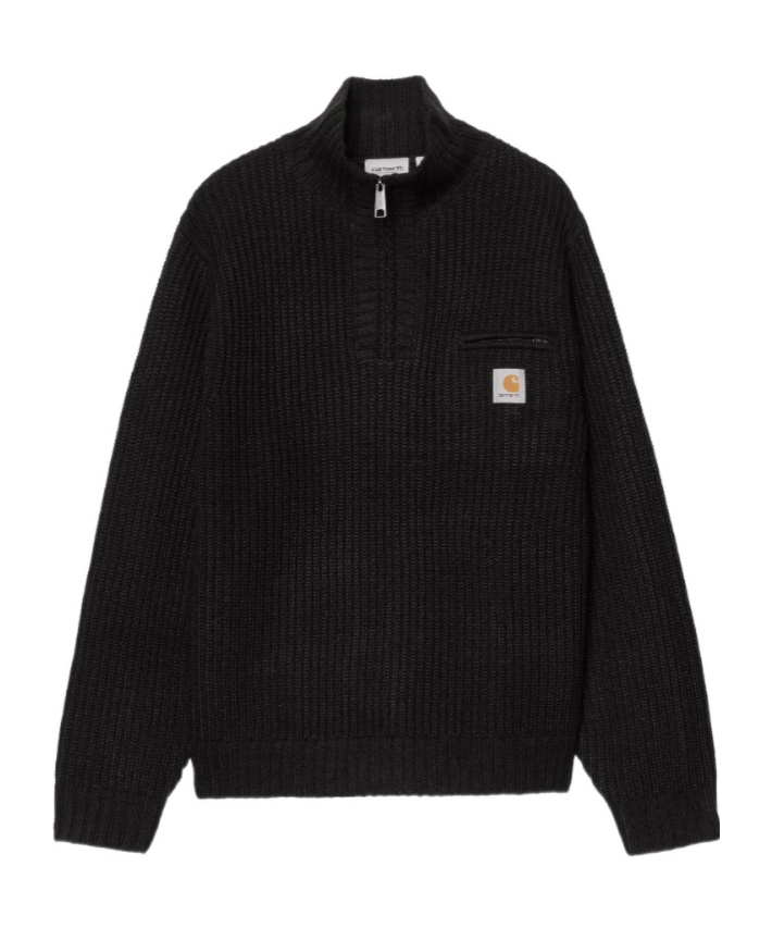 Carhartt Wool Blend Half-zip Sweater In Black